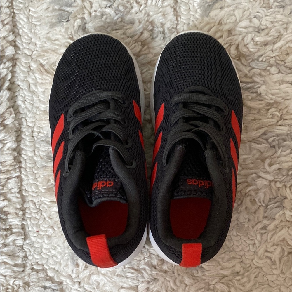 Adidas Black and Red Athletic Sneakers